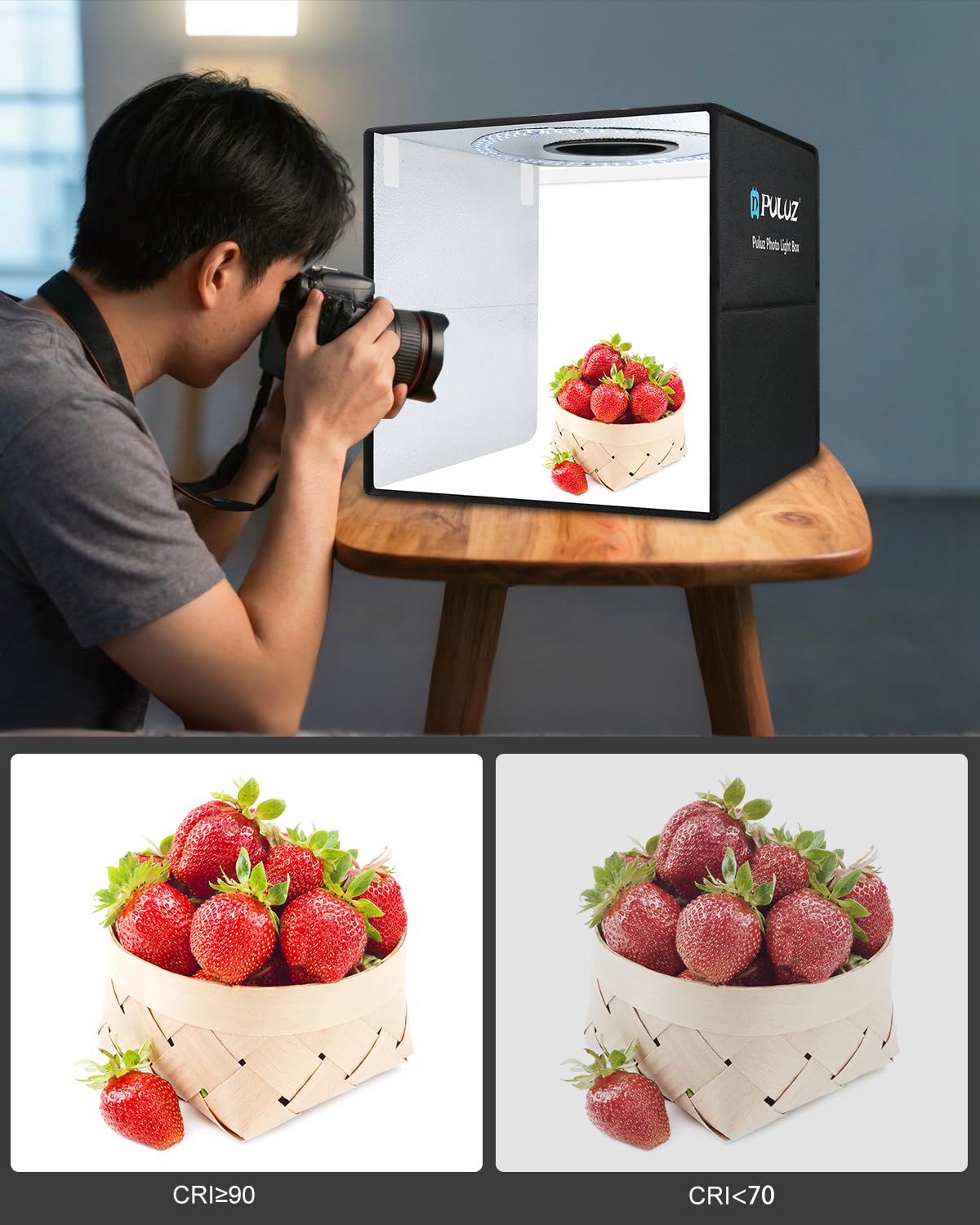 Photo Studio Box, PULUZ 40cm Folding Lightbox 160 LED Ring Light